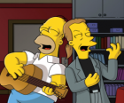 Bir arkadaşıyla Homer Simpson Singing